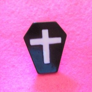 gothic metal coffin lapel pin halloween jewelry